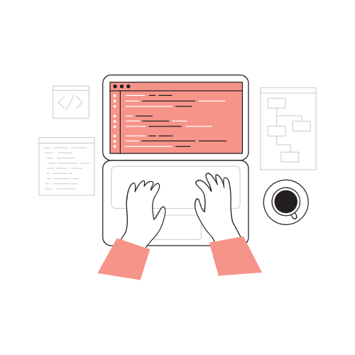 Illustration of someone coding